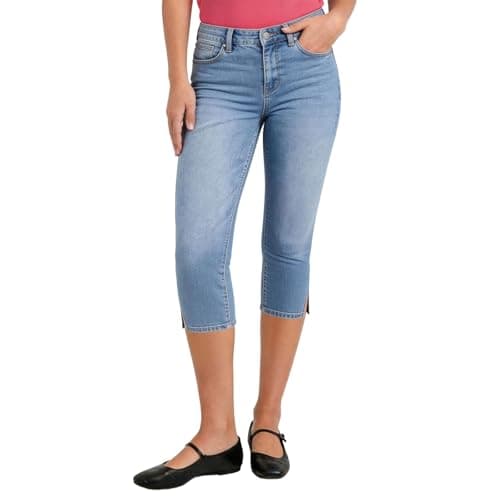 Image of Clearance Women Cropped Jeans High Waisted Capri Trousers Ladies 3/4 Length Stretch Pants Solid Summer Trouser Slim Pencil Pant Office Work Slacks Three Quarter Bottoms Outdoor Casual Capris Blue