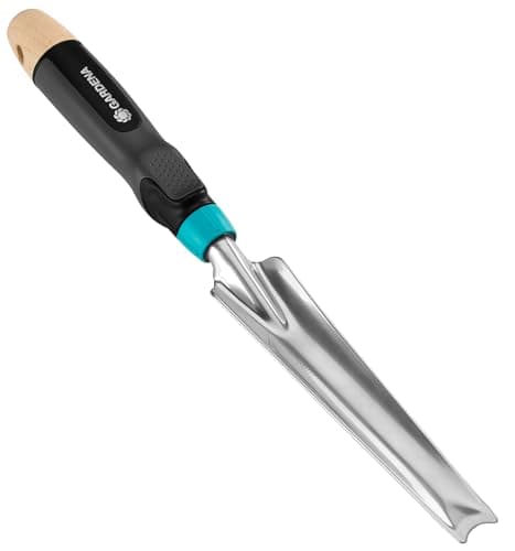 Image of Gardena EcoLine weeding trowel: For easily removing unwanted plants without chemicals, ergonomic handle, coated metal, made from recycled materials (17702-20)