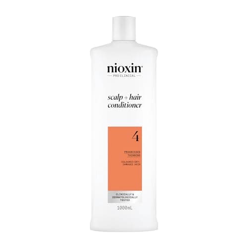 Image of Nioxin System 4 Scalp + Hair Conditioner - Hair Thickening Conditioner for Coloured, Dry and Damaged Hair with Progressed Thinning - with Biotin and Niacinamide, 1L