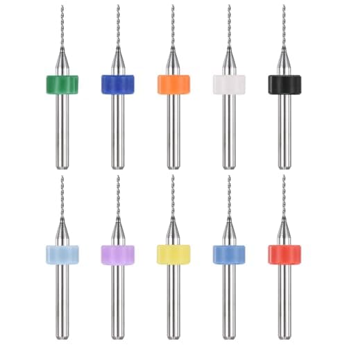 Image of PATIKIL 10 Pack 0.75mm Micro Drill Bits 1/8" Shank Carbide Tungsten Steel 135° Mini Small Bits Print Circuit Board Drilling Tool for CNC Engraving Precision Machinery