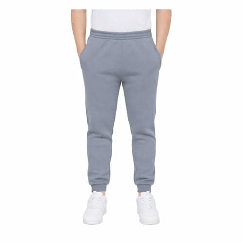 Image of KHIM Jogging Trouser Tracksuit Bottom Pant Kids Unisex Girls Boys Activewear Steel Grey