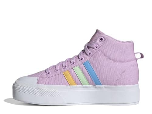 Image of adidas Women's Bravada 2.0 Platform Mid Sneaker, Bliss Lilac/Semi Spark/Semi Green Spark, 6 UK