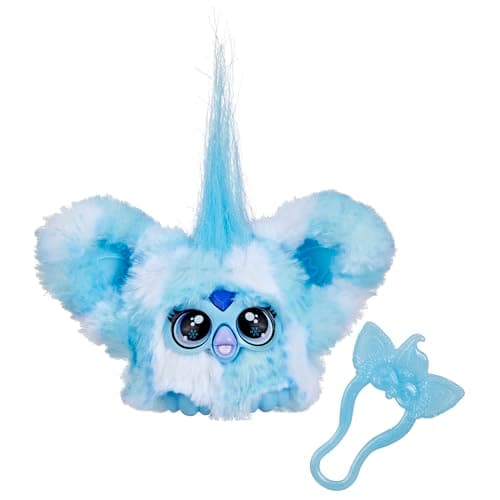 Image of Furby Furblets SNO-Way Holiday Edition Mini Friend, 45+ Sounds & Music, Speaks Only Furbish, Electronic Plush Toys for 6 Year Olds & Up, Blue & White