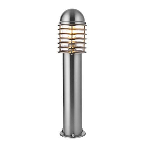 Image of National Lighting Louvre IP44 Rated Louvred Bollard Light - 650mm Outdoor Garden Patio Porch Driveway Lights – Stainless-Steel Garden Lamp Post - 9W 240V LED ES E27 (Not Included)