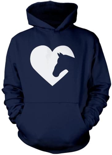 Image of Horse Heart - Unisex Hoodie - I Love My Horse Riding Pony S Navy