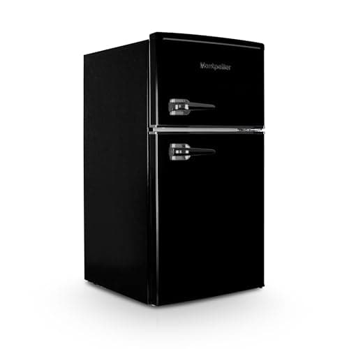 Image of Montpellier MAB2035EK Black Retro Undercounter Fridge Freezer