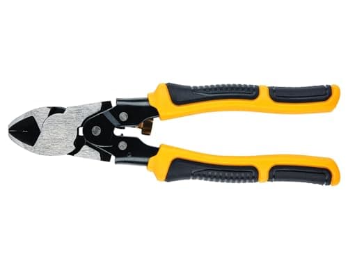 Image of Dewalt Compound Action Diagonal Pliers 190mm,The Compound Action Design Allows for 70% More Cutting Power Over Standard Cutting Pliers
