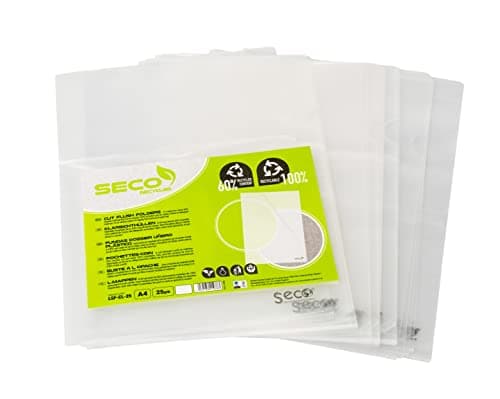 Image of Seco A4 Recycled Cut Flush Folder - Clear - (Pack of 25)