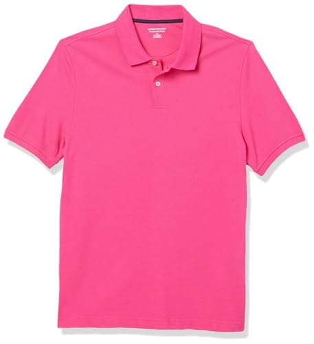 Image of Amazon Essentials Men's Slim-Fit Cotton Pique Polo Shirt, Hot Pink, XXL