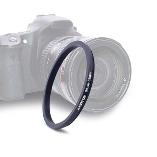 Image of 58mm Lens to 52mm Camera Filters Ring Compatible All 58mm Camera Lenses to 52mm UV CPL ND Filter Accessory and 52mm Lens Hood(58-52mm)