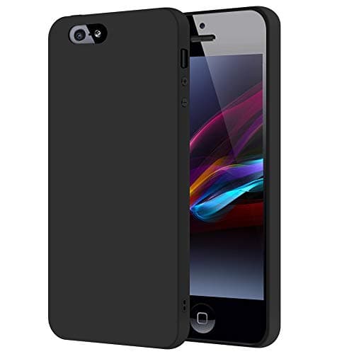 Image of SDTEK Case For iPhone SE (Black) Slim Matte Cover Premium Matte Soft Case [Silicone TPU] iPhone SE (2016-2019) / iPhone 5s / 5