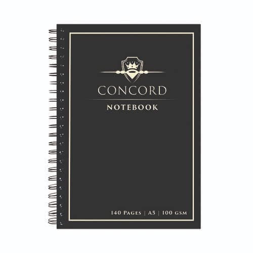 Image of Concord Jotta Notebook 140 Page A5 Black (Pack of 5) 8959-CON Free Finchley Refill Pen (3)