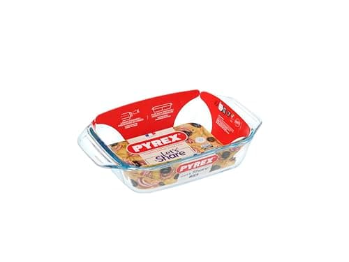 Image of Pyrex Irresistable Easy Grip Rectangular Glass Roaster 27 x 17cm Transparent (Pack of 2)