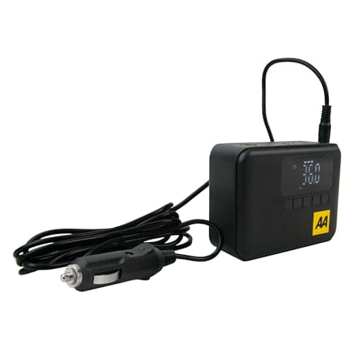 Image of AA Rechargeable Tyre Inflator With Power Bank, Black