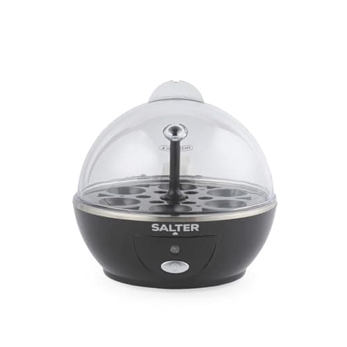 Image of Salter Poach Boil & Pop Egg Cooker – 3 in 1 Omelette Maker, Boiled or Poached Eggs, 6-Egg Capacity, Includes Measuring Cup, Silicone Moulds & Poaching Cups, Protein, Gym, 430W, Black