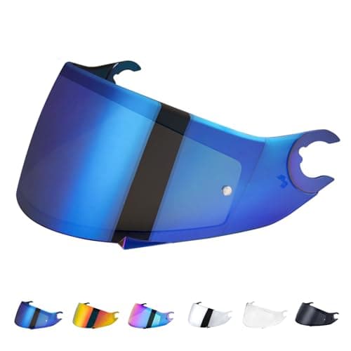 Image of Motorcycl Helmet Visor for Shark D Skwal D-Skwal 2 Spartan, Full Face Replacement Helmet Lens Visor Accessories (Chrome Blue)
