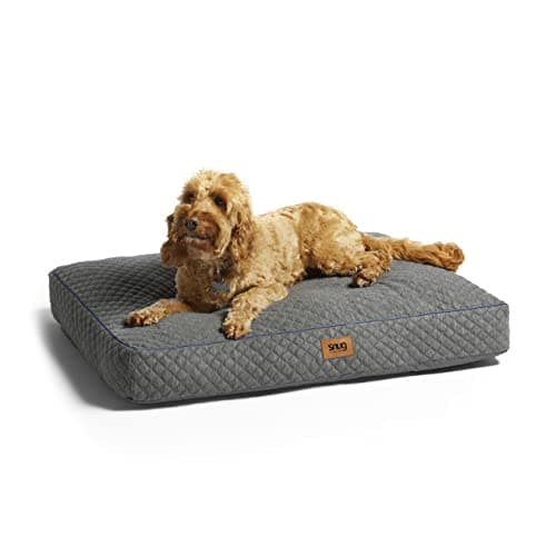 Image of Snug Furry Friends Dog Bed - Super Soft, Cosy and Comfortable Cat Dog Pet Bed Pillow Mattress Sofa with Non-Slip Base and Machine Washable Cover - Large - 90 x 60 x 11cm, Grey