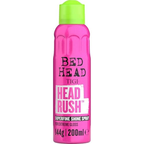Image of Bed Head by TIGI Headrush Shine Spray, Lightweight Finishing Spray for Smooth, Glossy, Hair Styling with Shine Enhancing & Conditioning Formula, 200ml