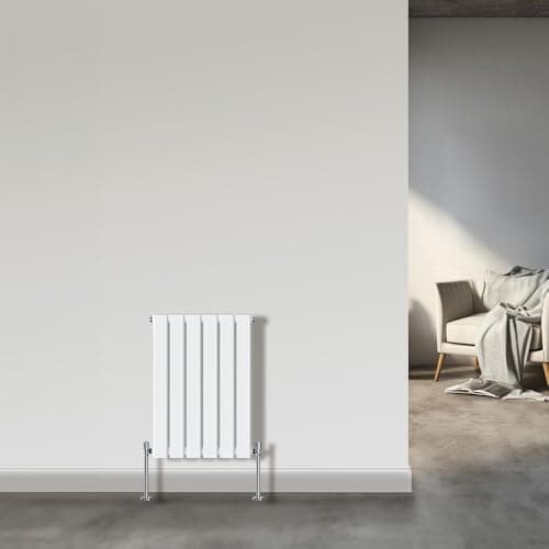 Image of NRG 600x408 mm Gloss White Column Designer Radiator Horizontal Single Flat Panel