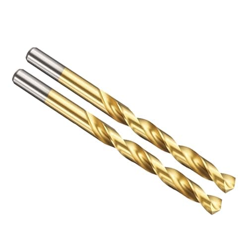 Image of PATIKIL 8.5mm Drill Bit, Jobber Straight Shank M2 High-Speed Steel 135° Titanium Nitride TiN Coated for Stainless Steel Hard Metal - 2 Pack