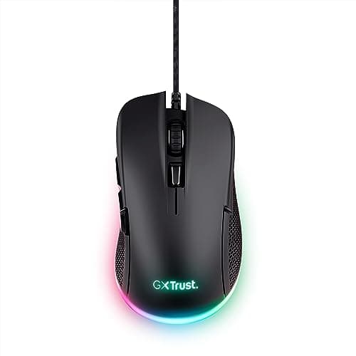 Image of Trust Gaming GXT 922 Ybar Gaming Mouse, 68% Recycled Materials, 200-7200 DPI, 6 Programmable Buttons, 2.1 m Braided USB Cable, Advanced Software, RGB Computer Mouse for PC, Laptop, Windows - Black