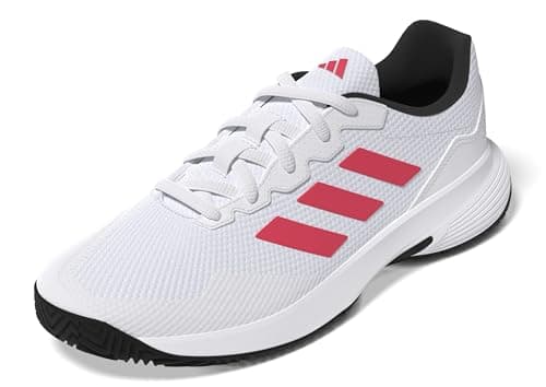 Image of adidas Men's Gamecourt 2.0 Tennis Shoes, FTWR White/Lucid red/core Black, 10 UK
