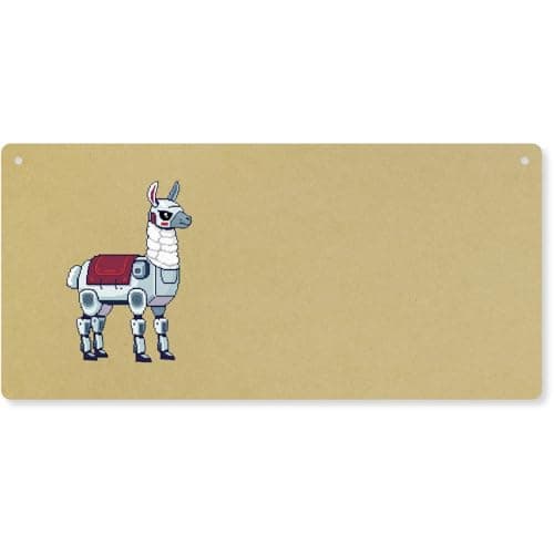 Image of Azeeda 'Robot Llama' Large Wooden Wall Plaque/Door Sign (DP00075578)