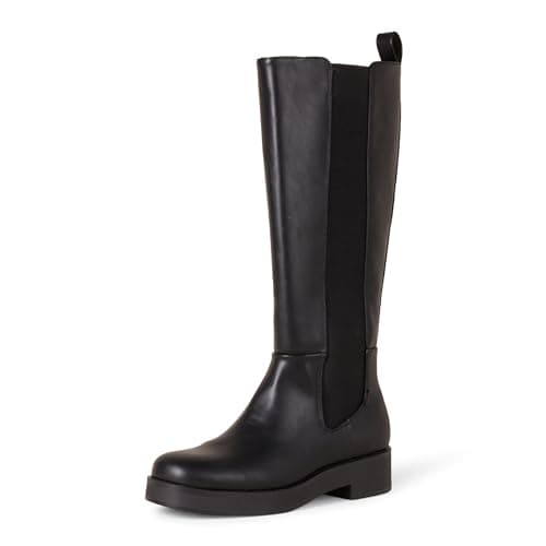 Image of Amazon Essentials Women's Tall-Gusset Knee-High Boots, Black, 5 UK