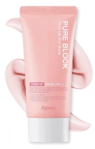 Image of A'PIEU Pure Block Tone Up Sunscreen SPF 50+/PA+++ 50ml | Korean Tone-Up Sun Foundation