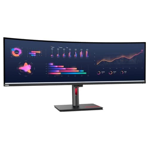 Image of Lenovo ThinkVision P49w-30 49 inch 5120 x 1440 Dual Quad HD Curved Monitor - 63DBRAT1CH-AG