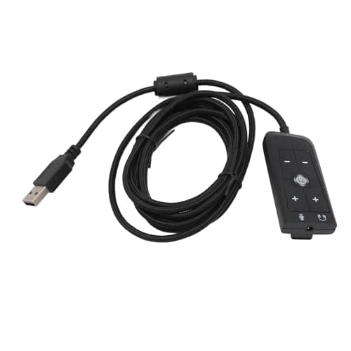 Image of USB to 3.5mm Jack Audio Adapter, External USB Sound Card with Volume Control, Virtual 7.1 Surround Sound, USB Adapter for Hyper X Cloud II Gaming Headset, Compatible with PC