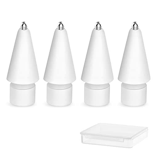 Image of flintronic Tips Compatible with Apple iPad Pro pencil, 4 Pack Replacement Tips for Apple Pencil 2nd Gen & 1st Gen, High Sensitivity Pencil Nibs Replacement Tips for iPad Pro iPencil nibs, White