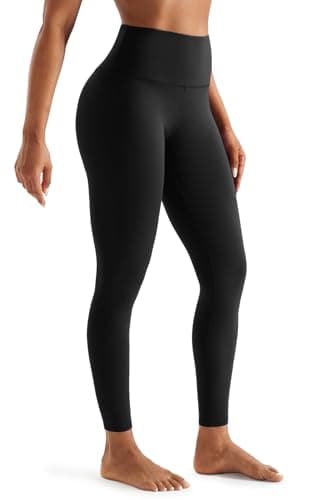Image of PERSIT Women's Gym Leggings - Tummy Control, High Waisted Compression Black Running Workout Sports Leggings Yoga Pants for Women - 28 Inches Black L