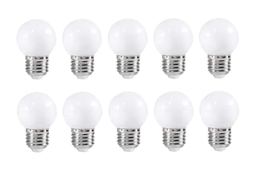 Image of ZFQ 10 Pack E27 Cool White LED Light Bulbs 2W G45 Golf Ball Mini Globe Bulb Lighting Bulbs for Outdoor Indoor String Patio Garden Party Decoration, Christmas, Tree, Fairy Party Night Lights