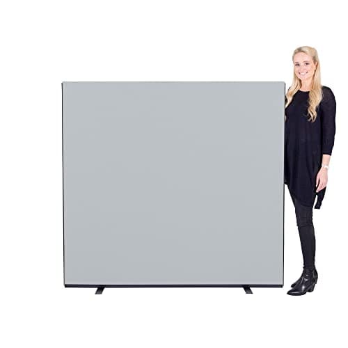 Image of Panelwarehouse Office Partition Screen Room Divider 1600mm W x 1200mm H Silver Grey Woolmix