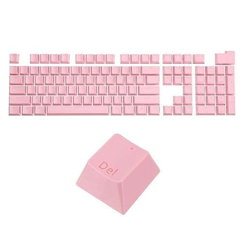 Image of sourcing map 108 Keys Pudding Keycaps Set OEM Profile 60 Percent ABS for Mechanical Keyboard Layout, Light Pink Double Shot