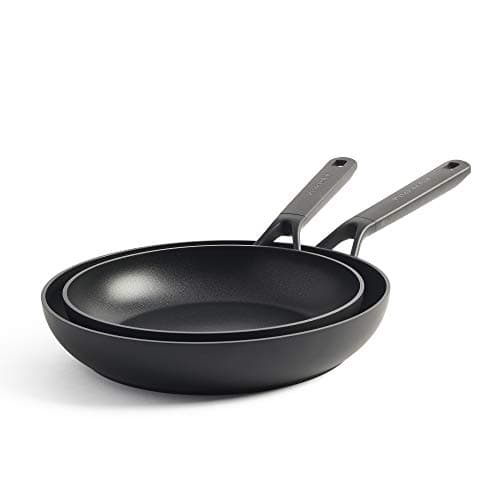 Image of KitchenAid Classic Forged 3-Layer German Engineered Non-Stick 2-Piece Frying Pan Skillet Set, 24 cm and 28 cm, Induction, Oven Safe, Black
