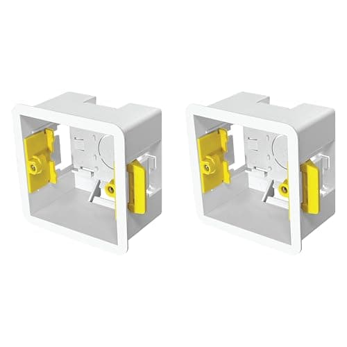 Image of Evoges 1 Gang Dry Lining Back Box 47mm | Deep Electrical Wall Box for Plasterboard | Fast-Fit Design (Pack of 2)