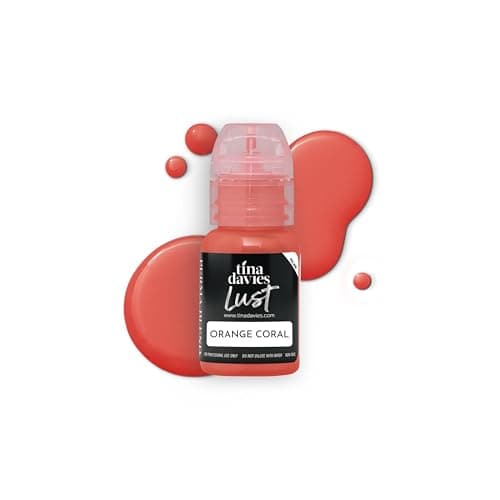 Image of Tina Davies Professional Envy & Lust Lip Pigments - Permanent Lip Makeup - Colors Heal True to Tone - High Retention - Lust Orange Coral, 1/2oz/15ml Bottle