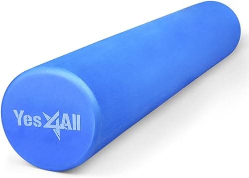 Image of Yes4All Foam Roller - Ultra Lightweight Medium Density EVA Fitness Roller 45cm, 90cm Long for Back, Legs, Workouts, Trigger Point Exercise, Gym, Pilates and Yoga, A. Blue