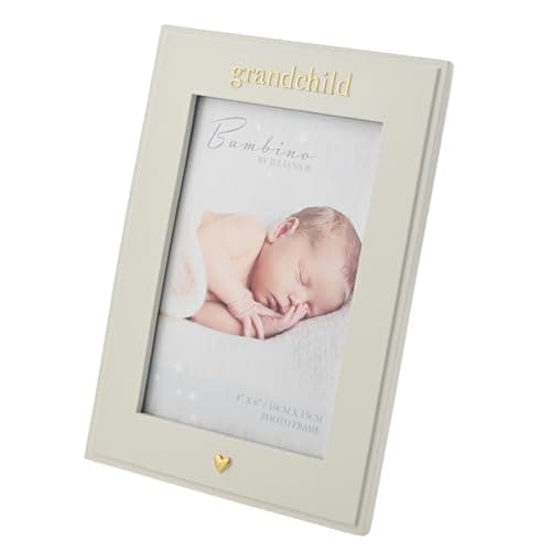 Image of Bambino by Juliana White Vertical Horizontal Picture Photo Frame 4" x 6" 'Grandchild'. Gift and Display Frame Celebrating New Born Babies, Christening & Baby Shower.