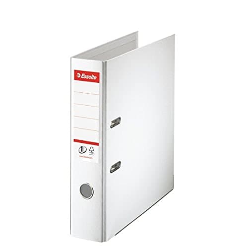 Image of Esselte A4 Lever Arch File, White, 72mm Spine, Plastic, Vivida Range, 811300, 500 Sheets Capacity