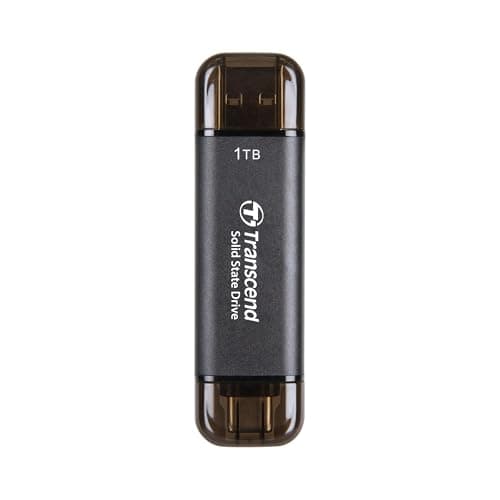 Image of Transcend ESD310 1TB Dual USB-C/A External SSD 1050MB/s Ultra-Fast Drive for iPhone 17/16/15, MacBook, iPad & PC | Fast File Transfer TS1TESD310C