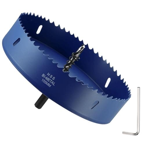 Image of DTGN 6-3/32" Bi-Metal Hole Saw M42 HSS - 155mm Hole Cutter - Good for Thick Stainless Steel/Alloy/Aluminium/Brass/Copper - Blue