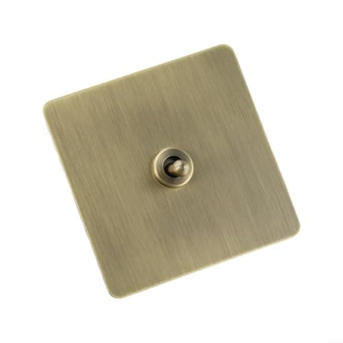 Image of Switch Panel, 86 Type Bronze Vintage for toggle Switch Plate Metal Brushed Style Home Wall Switch Socket Cover Retro(1 Gang)