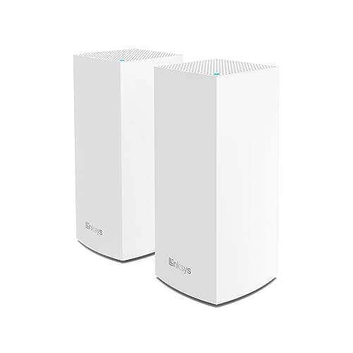 Image of Linksys Velop MX8400 Tri-Band Whole Home Mesh WiFi 6 System (AX4200) WiFi Router, Extender & Booster up to 6000 sq ft, 3.5X Faster Speed for 80+ Devices, MU-MIMO & Parental Controls - 2 Pack, White