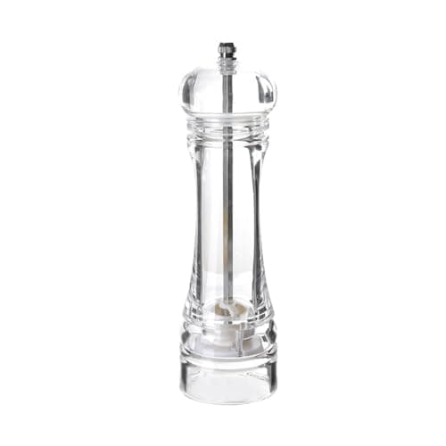 Image of MAGICLULU Manual Pepper Mill with Adjustable Coarseness and Transparent Seasoning Storage Bottle for Kitchen Spice Grinding Portable 5.51 Inch Compact Design