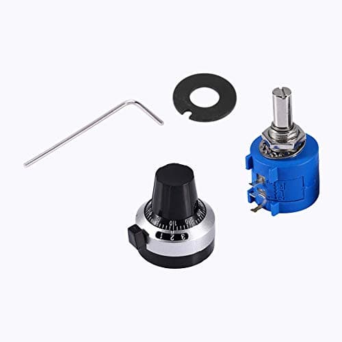 Image of Jadeshay 10K Ohm,Multi Turn Potentiometer,10-Turn Rotary Wire Wound Precision Potentiometer Resistor 1 Set,with Adjustable Rotary Dial Knob,3590S-2-103L