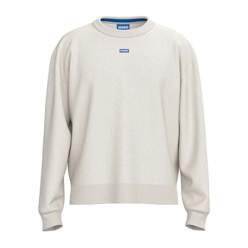 Image of Hugo Men's Knitted Sweater, Open White 121, XXL