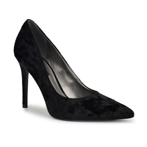 Image of Nine West Women's Fresh Pointy Toe Pump, Black Velvet 005, 9.5 UK